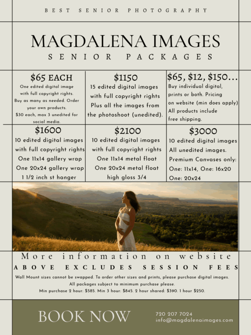 Magdalena Images pricing, Denver Senior Photos, Colorado senior photos, Arvada Senior photos